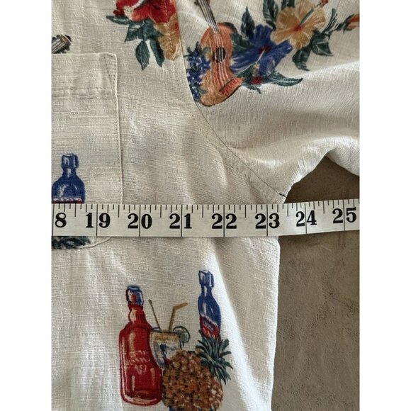 Batik Bay Men’s Hawaiian Shirt Size L Silk Blend luau tropical pineapple guitar - Picture 4 of 11